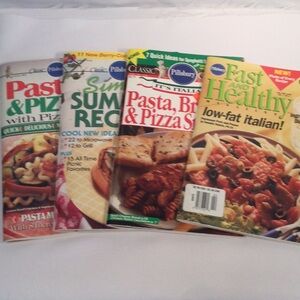 Set of Four Pillsbury Classic Cookbooks - Pasta & Pizza, Summer, Low-Fat Italian
